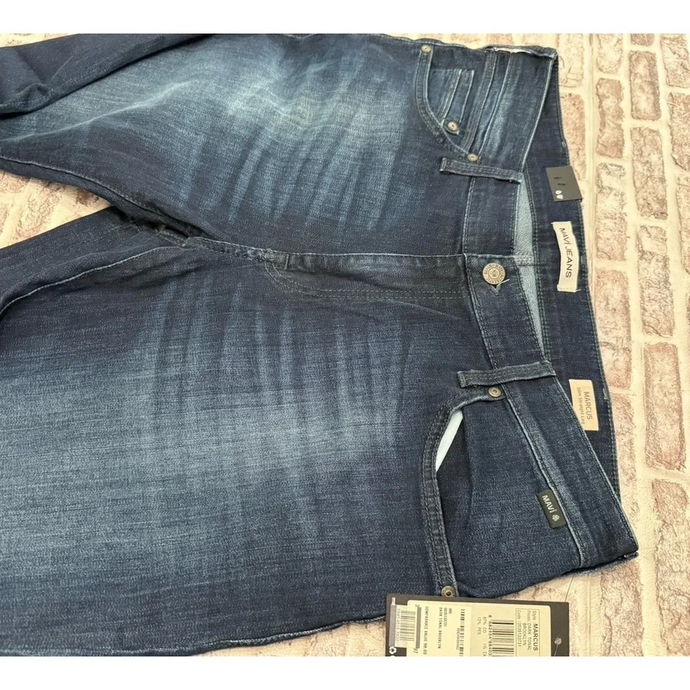Mavi Jeans Marcus Brooklyn Tonal Dark Slim Straight Size Mens 38x30 Stretch‎ NWT
